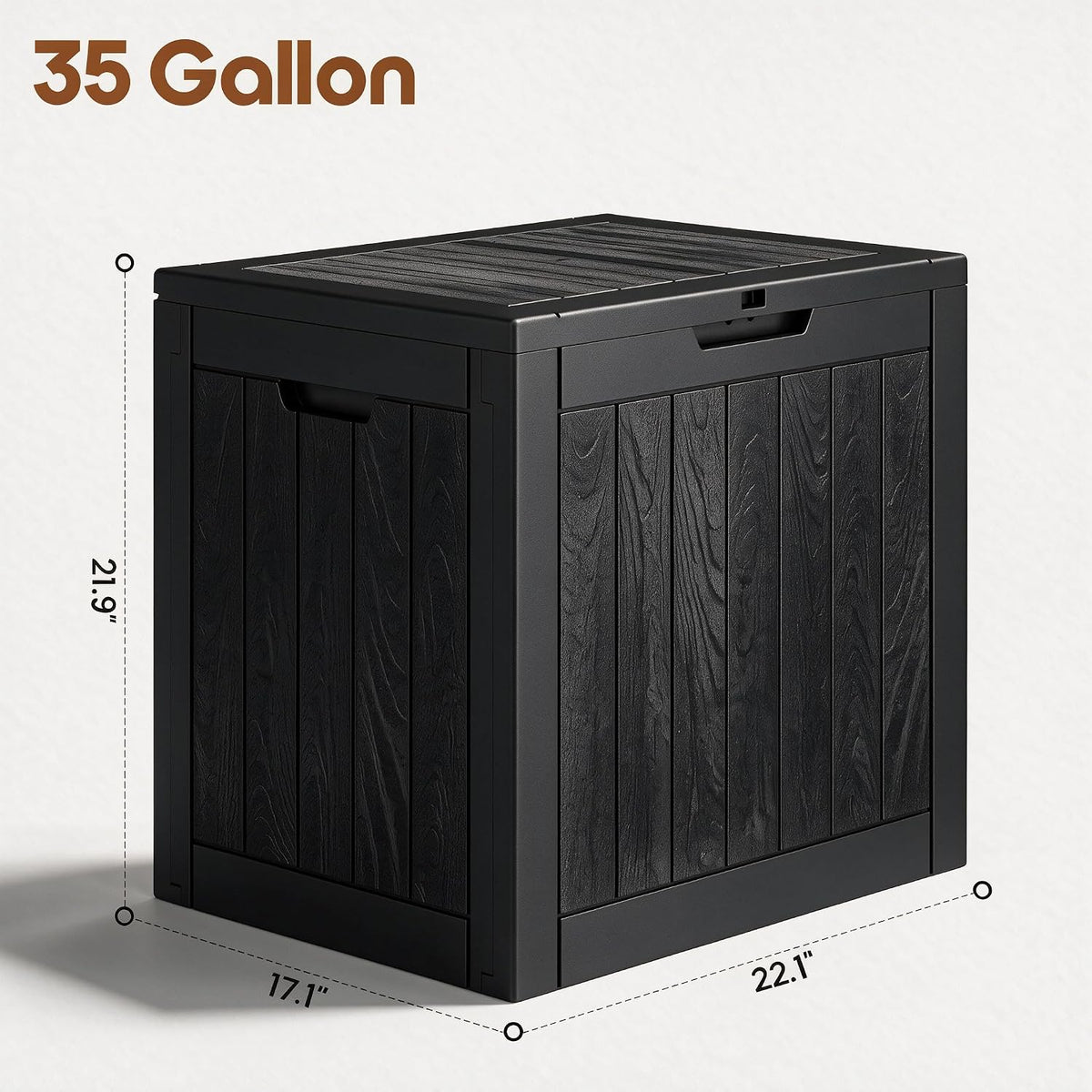 NUNU LAB 35 Gal Outdoor Storage Box Waterproof Lockable,Deck Box,Black