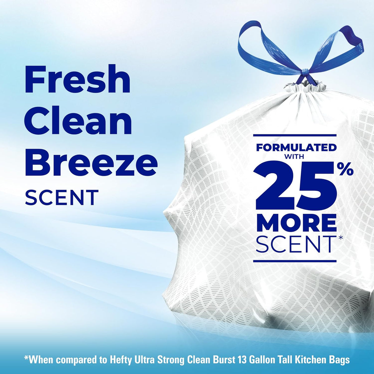 Hefty Ultra Strong Signature Scents 13G Trash Bags, Fresh Clean, 80ct