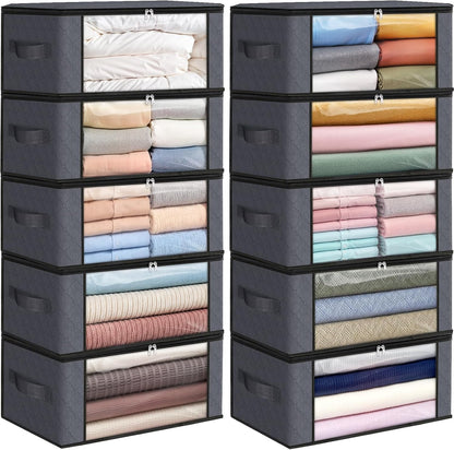 Fab totes 6 Pack Storage Bags for Clothes Blanket Storage Bins with Lids