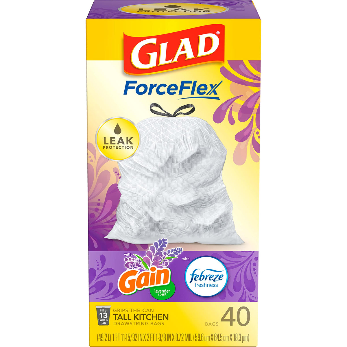 Glad Small Trash Bags, Great for Office, Bathrooms and Bedroom Bins, Beachside Breeze Scented Garbage Bags, Odor Resistant with Drawstring, Febreze Freshness, 4 Gallon Trash Bags, 80 Count