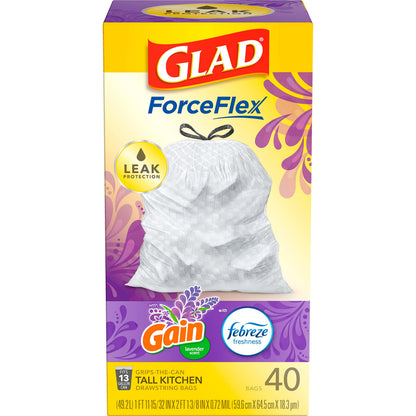 Glad Small Trash Bags, Great for Office, Bathrooms and Bedroom Bins, Beachside Breeze Scented Garbage Bags, Odor Resistant with Drawstring, Febreze Freshness, 4 Gallon Trash Bags, 80 Count