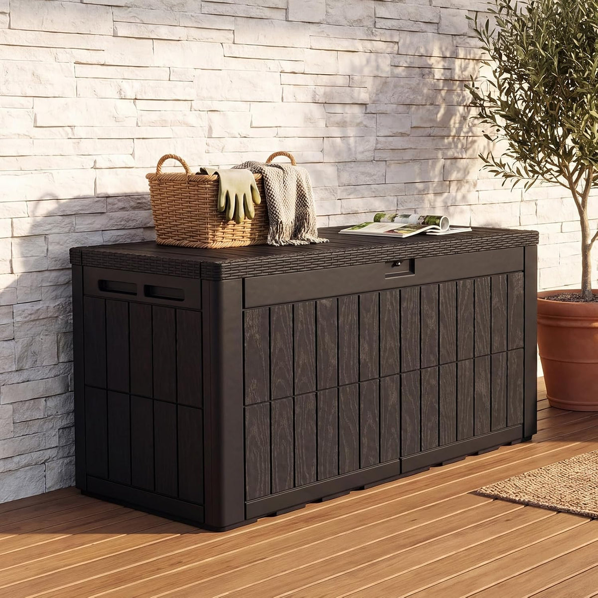 Quictent 100 Gallon Heavy Duty Resin Deck Box