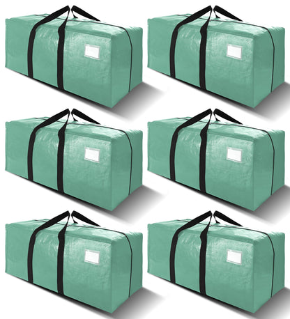 VELVETSURE Heavy Duty Extra Large Moving Bags W/Backpack Straps - Strong Handles & Zippers, Storage Totes For Space Saving, Fold Flat, Alternative to Box and Bin (Set of 6, Multicolor)