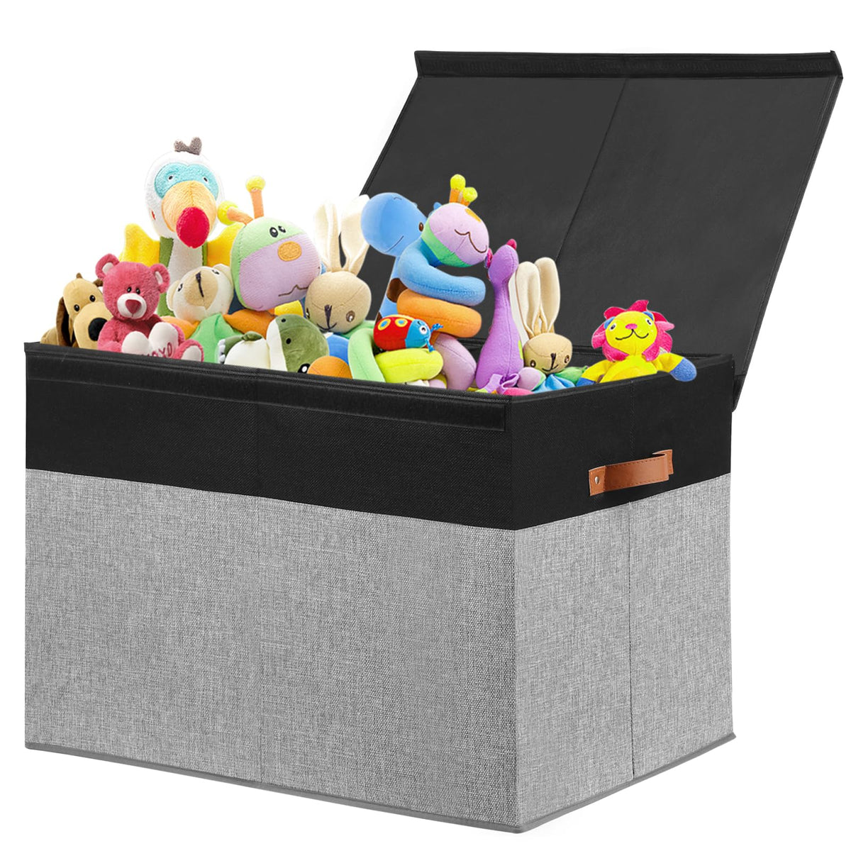 Large Toy Storage Box with Lid, Toy Chest Bin Boxes Basket with Dividers