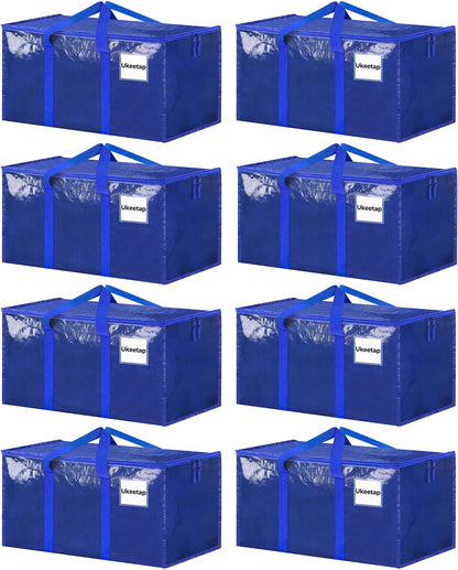 ukeetap 8 Pack Extra Large Clothes Storage Bins with Lids, Clear