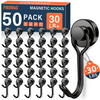 FINDMAG Magnetic Hooks for Cruise Cabins, 6 Pack 30 LB+ Magnet Hooks