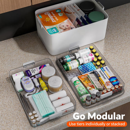 CTIME 3-Tier Medicine Organizer - Portable Medicine Cabinet with Handle