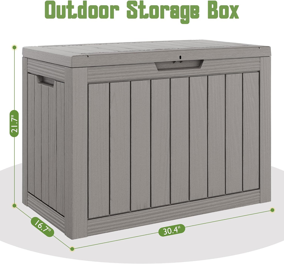 Outdoor Storage Waterproof Deck Box for Patio (45 Gallon, Grey)