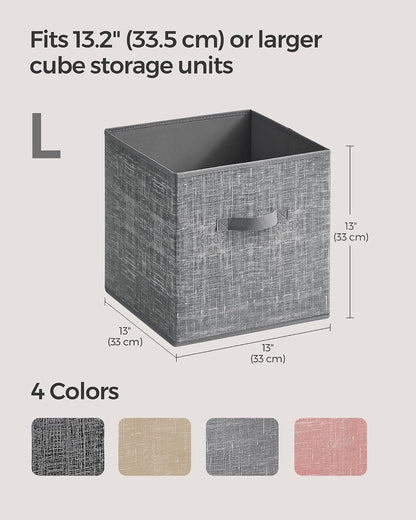 SONGMICS Storage Cubes, Set of 8, 13-Inch Foldable Closet Organizers