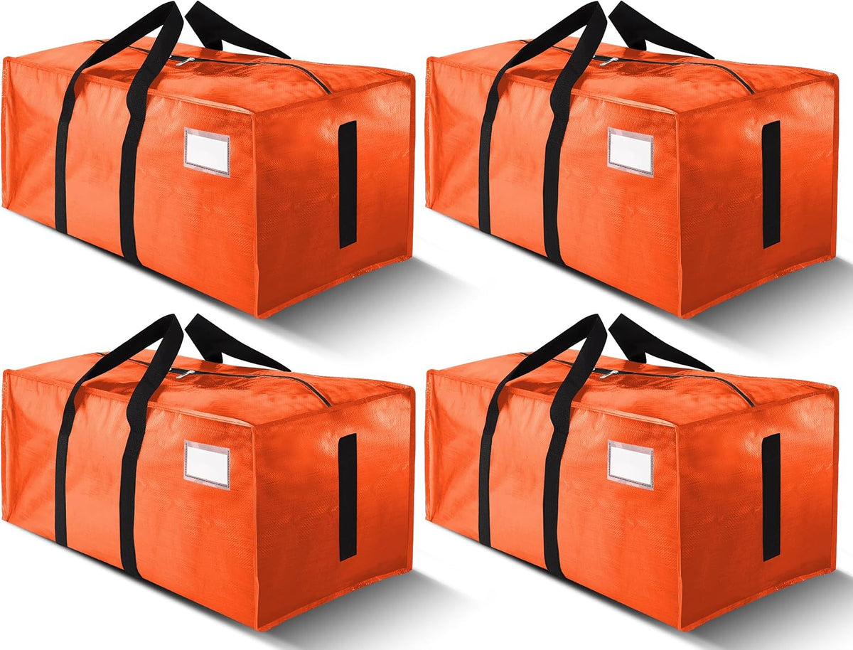 HOMESURE Supports 200lbs Heavy Duty Moving Bags - Strong Zipper & Wrap-Around Handles - Water-Resistant Storage Totes, Durable Alternative to Moving Boxes - 8 Pack - Semi-Transparent