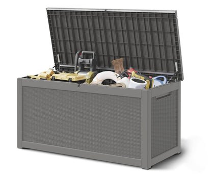 NUNU LAB 35 Gal Outdoor Storage Box Waterproof Lockable,Deck Box,Black
