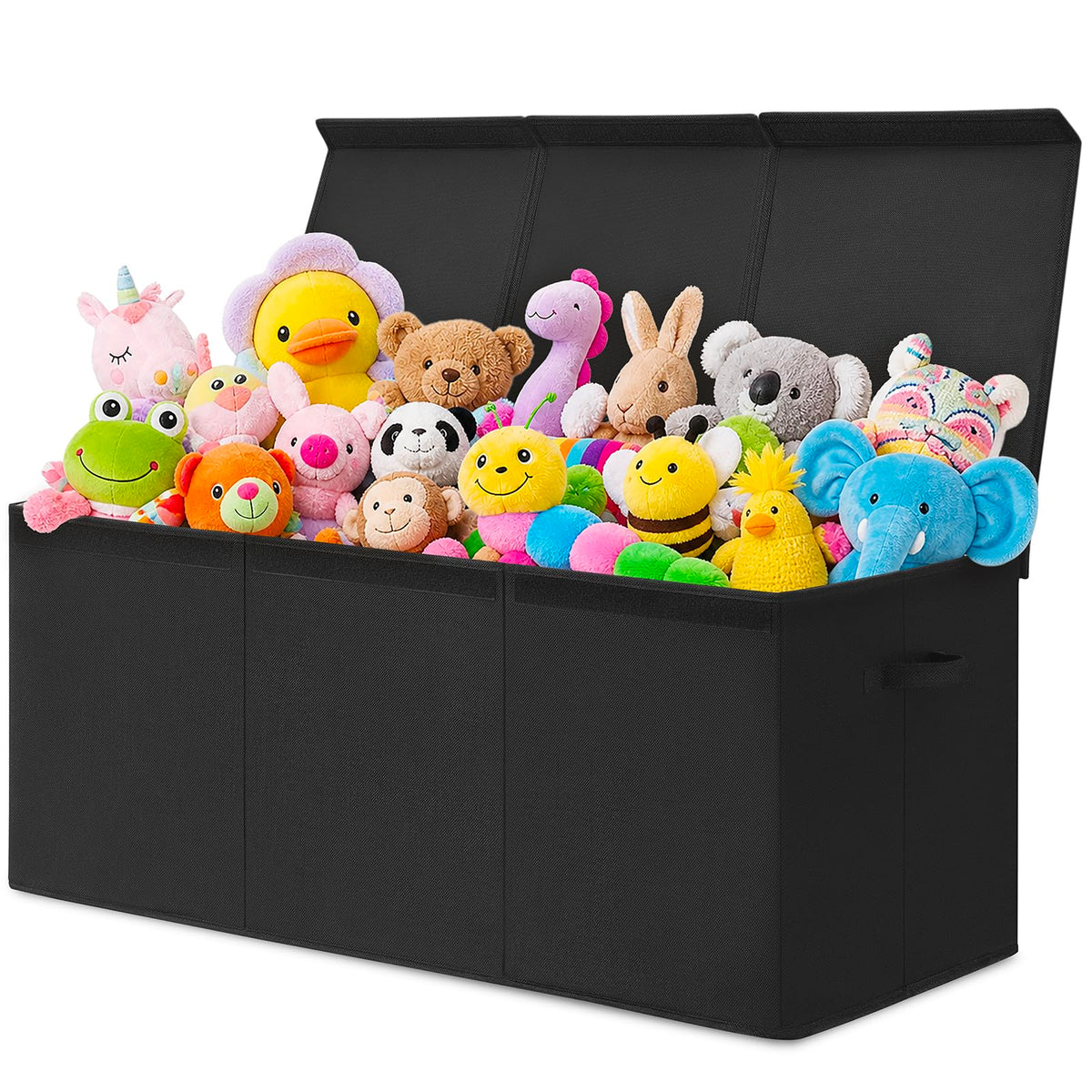 INDRESSME 85L Large Toy Storage Box with Lid Divider Foldable Toy Chest