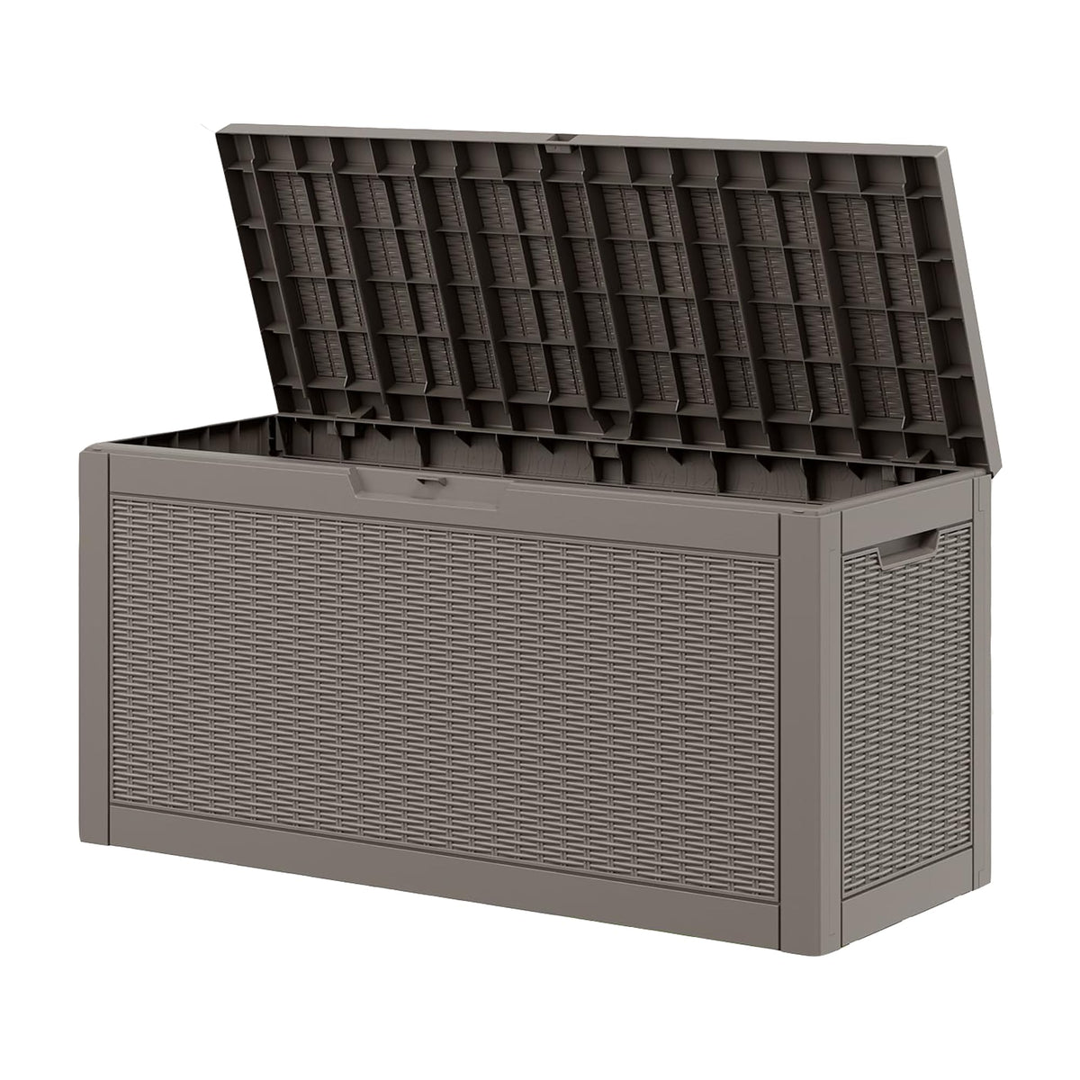 Outdoor Storage Box, Resin Deck Boxes outdoor, Waterproof Storage Box Lockable Lid (Black, 50 Gallon)