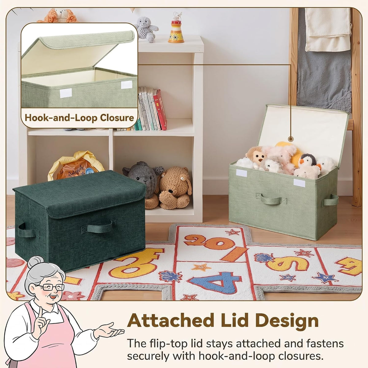 GRANNY SAYS Memory Keepsake Storage Box, Fabric Storage Bins with Lids