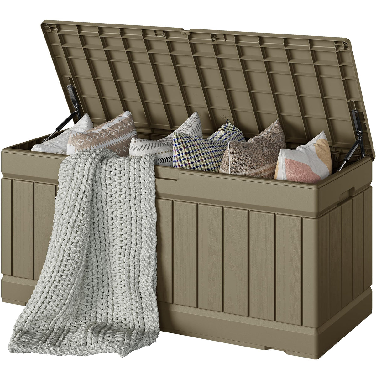 Devoko 78 Gallon Deck Box, Waterproof Resin Outdoor Storage Box