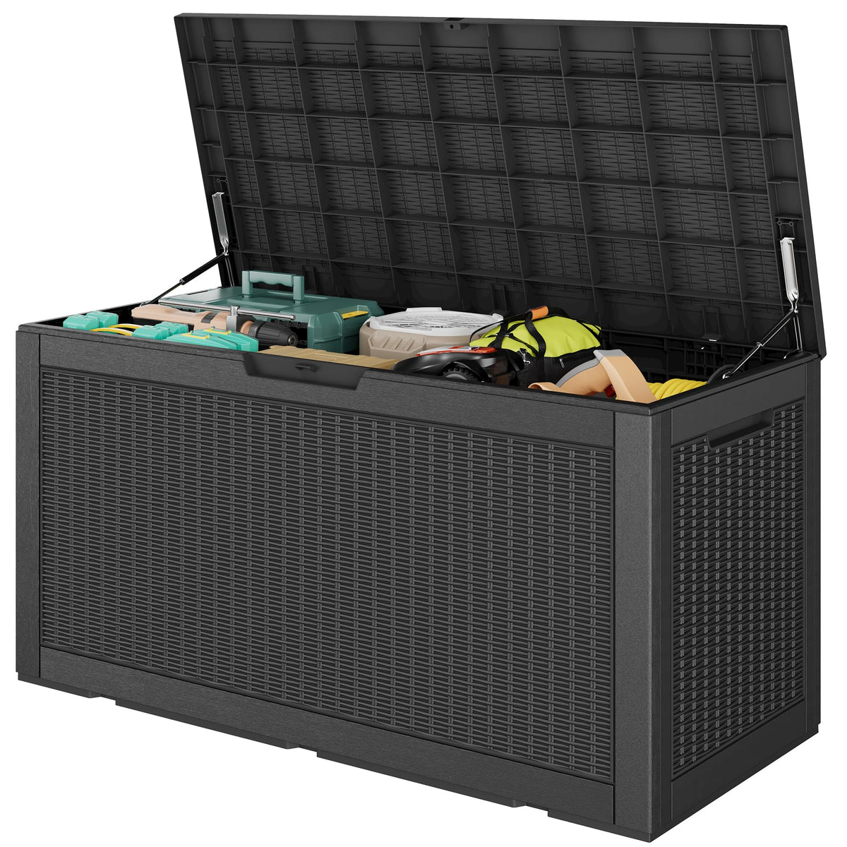Outdoor Storage Waterproof Deck Box for Patio (45 Gallon, Grey)