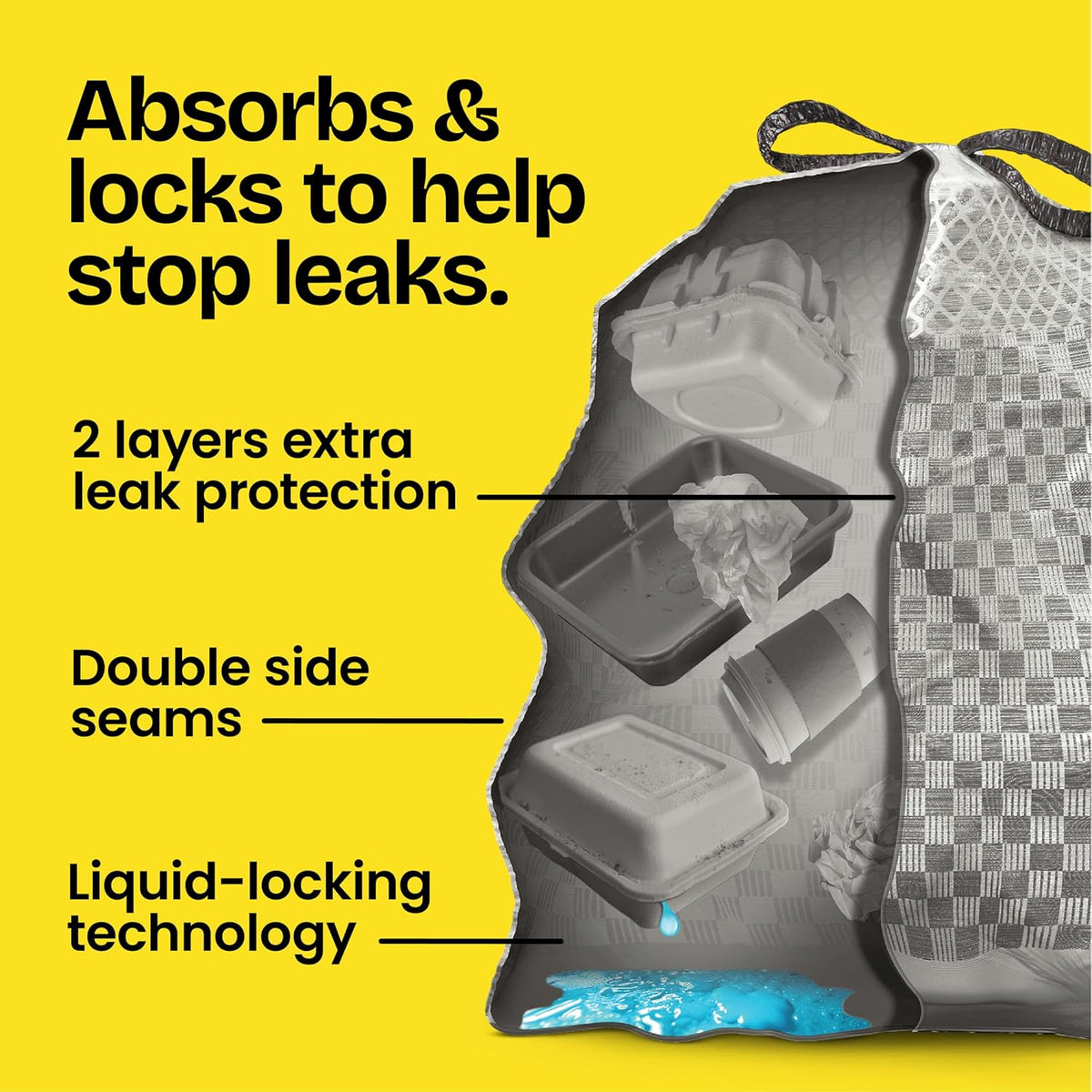 Glad ForceFlex MaxStrength LeakGuard Bags, Sunshine Lemon, 13 Gallon, 90 Ct