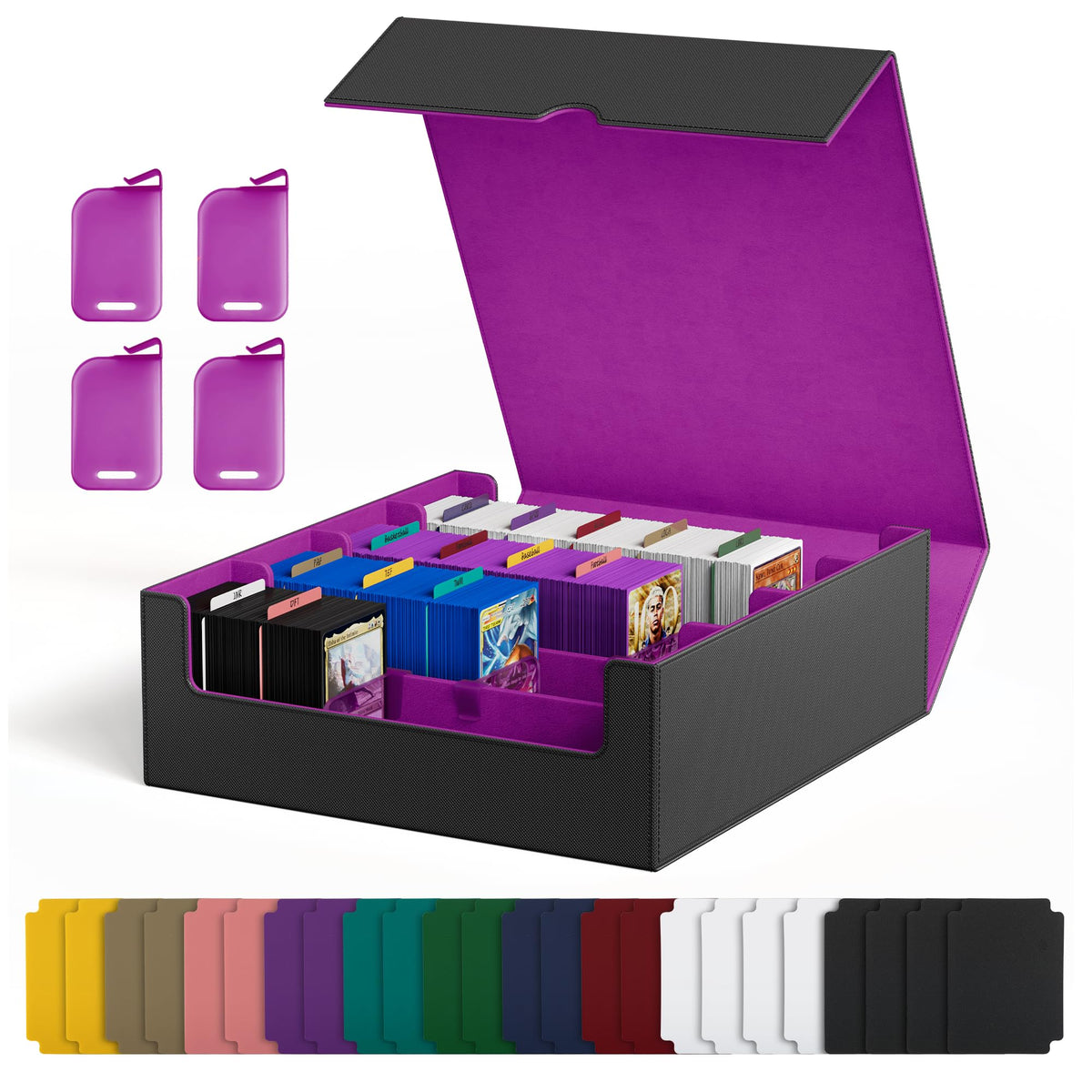 UAONO Trading Card Storage Box Holds 2400+ Cards, Bulk Card Storage