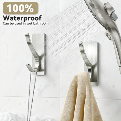 pickpiff Brush Nickel Self-Adhesive Hook, 13LB Hanger for Coat/Towel, 4 Pcs