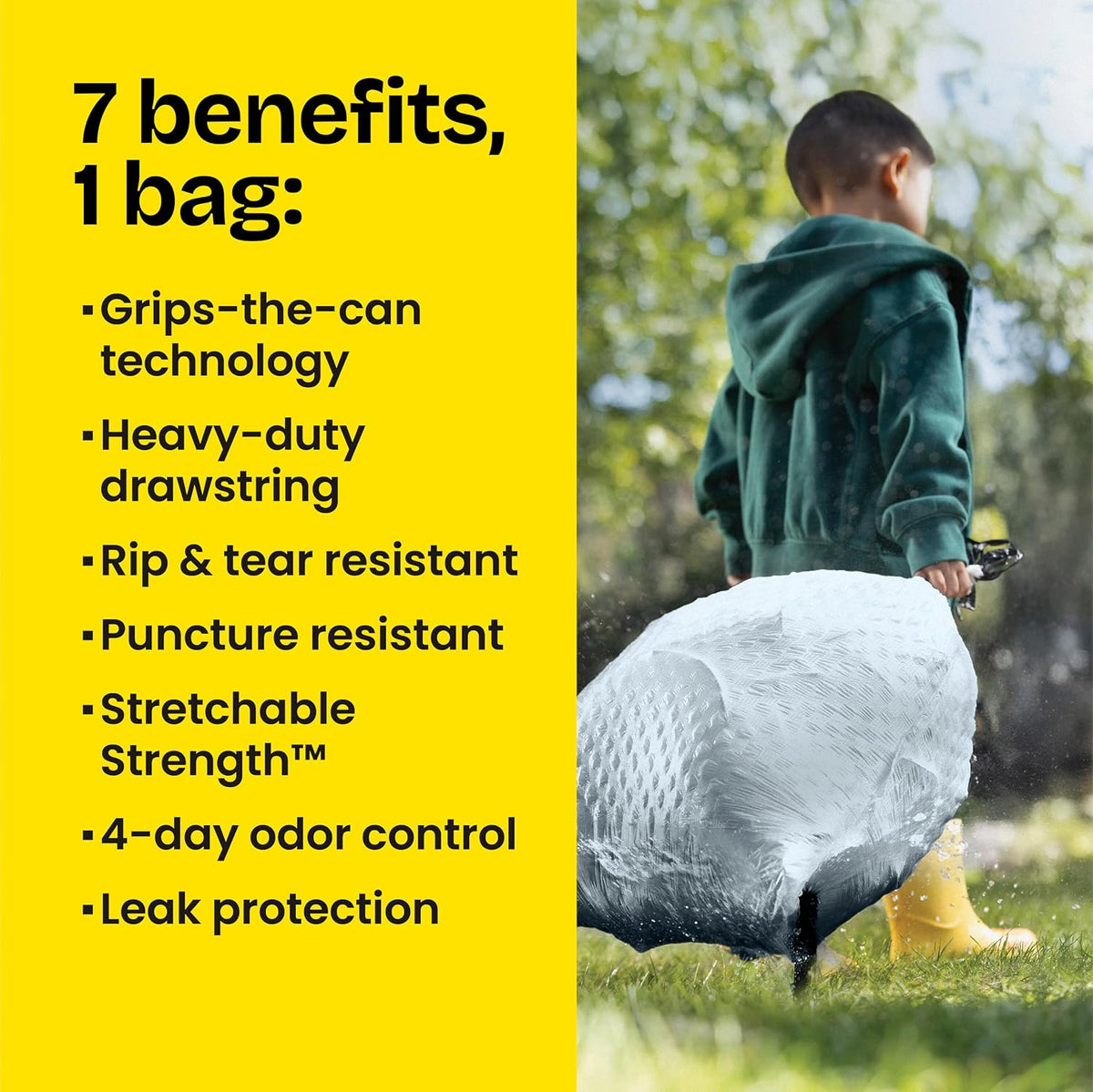 Glad Trash Bags, ForceFlex Tall Kitchen Drawstring Garbage Bags, Fresh Clean, 13 Gal, 40 Ct (Package May Vary)