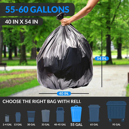 Reli. 55-60 Gallon Trash Bags Heavy Duty