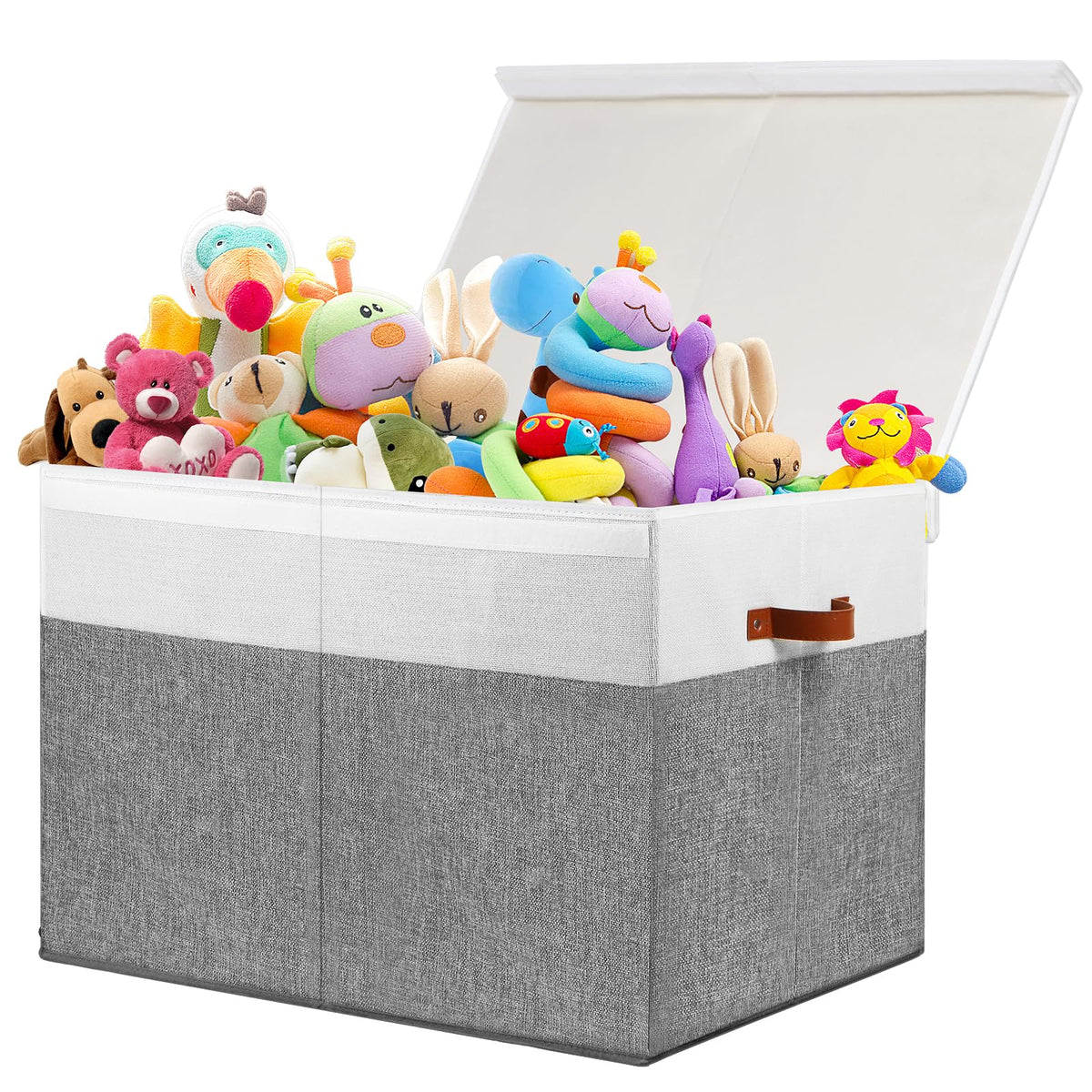 Large Toy Storage Box with Lid, Toy Chest Bin Boxes Basket with Dividers