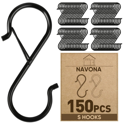 20 Pcs S Hooks for Hanging Heavy Duty, Metal S Hook with Safety Buckle