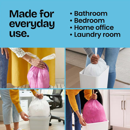 Glad Small Trash Bags, Great for Office, Bathrooms and Bedroom Bins, Beachside Breeze Scented Garbage Bags, Odor Resistant with Drawstring, Febreze Freshness, 4 Gallon Trash Bags, 80 Count