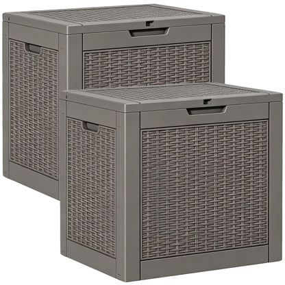 Outdoor Storage Box, Resin Deck Boxes outdoor, Waterproof Storage Box Lockable Lid (Black, 50 Gallon)