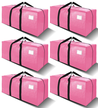 VELVETSURE Heavy Duty Extra Large Moving Bags W/Backpack Straps - Strong Handles & Zippers, Storage Totes For Space Saving, Fold Flat, Alternative to Box and Bin (Set of 6, Multicolor)