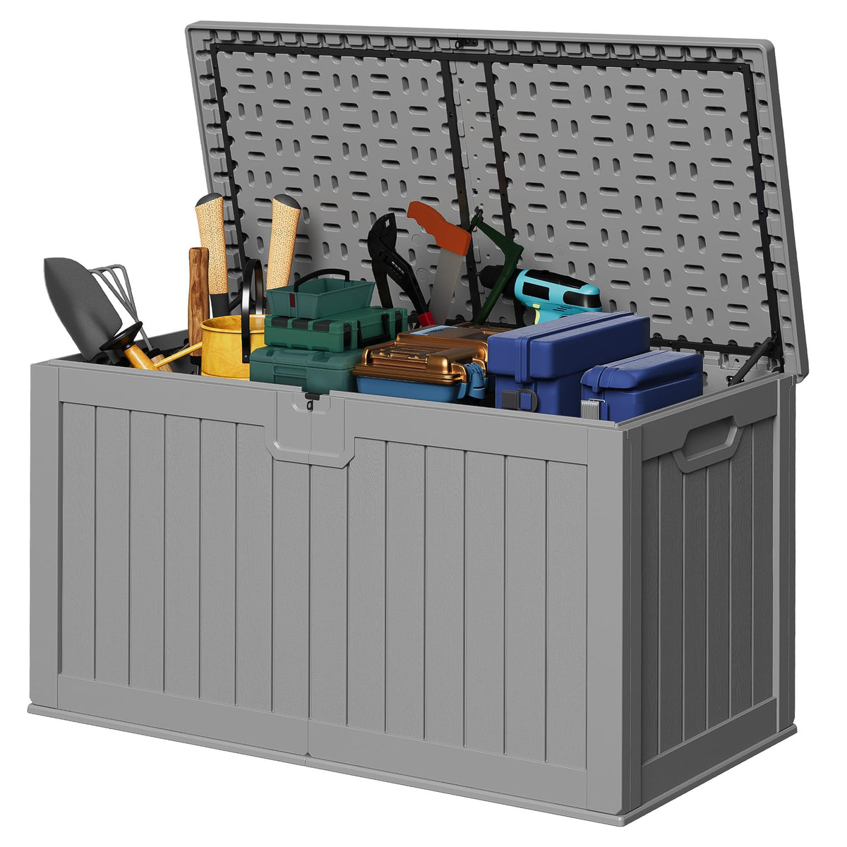 Devoko 78 Gallon Deck Box, Waterproof Resin Outdoor Storage Box