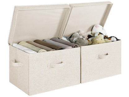 StorageWorks Fabric Storage Bins with Lids, Closet Storage Bins