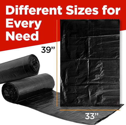 ToughBag 33 Gallon Trash Bags, 250 Count, Black