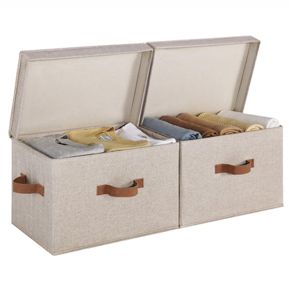 StorageWorks Fabric Storage Bins with Lids, Closet Storage Bins
