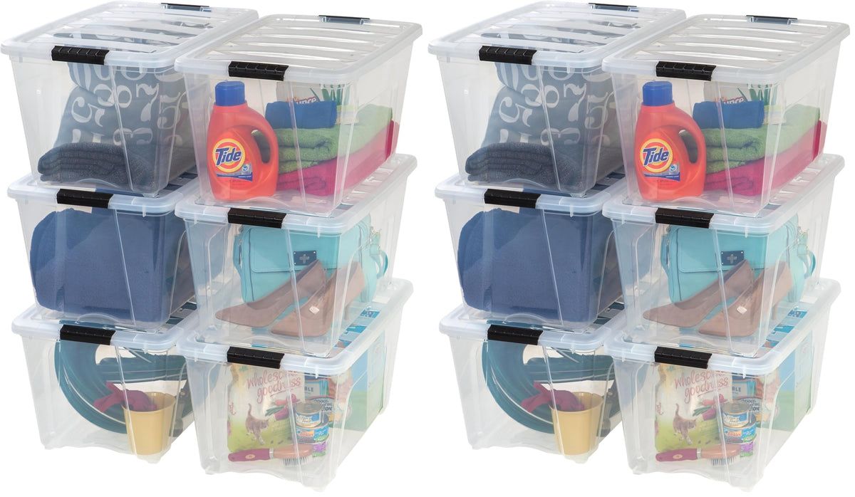 IRIS USA 4-Pack 32 Quart Storage Bins with Lids, Clear
