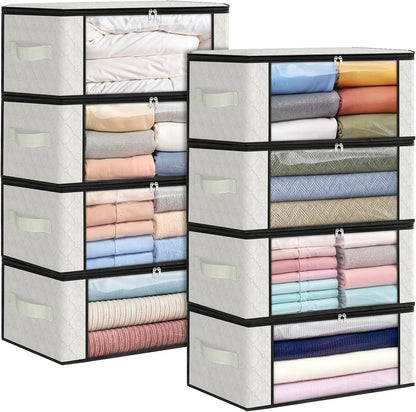 Fab totes 6 Pack Storage Bags for Clothes Blanket Storage Bins with Lids