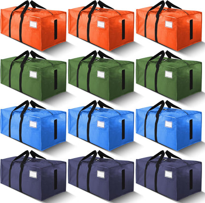 HOMESURE Supports 200lbs Heavy Duty Moving Bags - Strong Zipper & Wrap-Around Handles - Water-Resistant Storage Totes, Durable Alternative to Moving Boxes - 8 Pack - Semi-Transparent