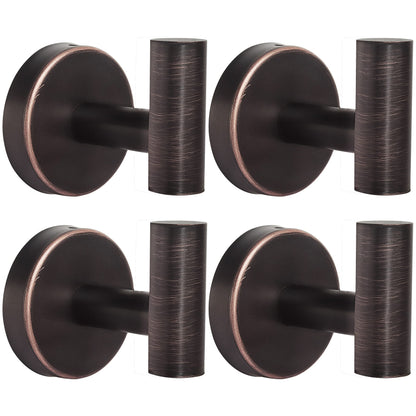 Towel Hooks Bathroom Coat Robe Wall Hook Heavy Duty Door Hanger Towel Robe Clothes Cabinet Closet Sponges Rack for Bathroom Bedroom Kitchen Hotel Pool 4 Packs Black(Drilling Installation)