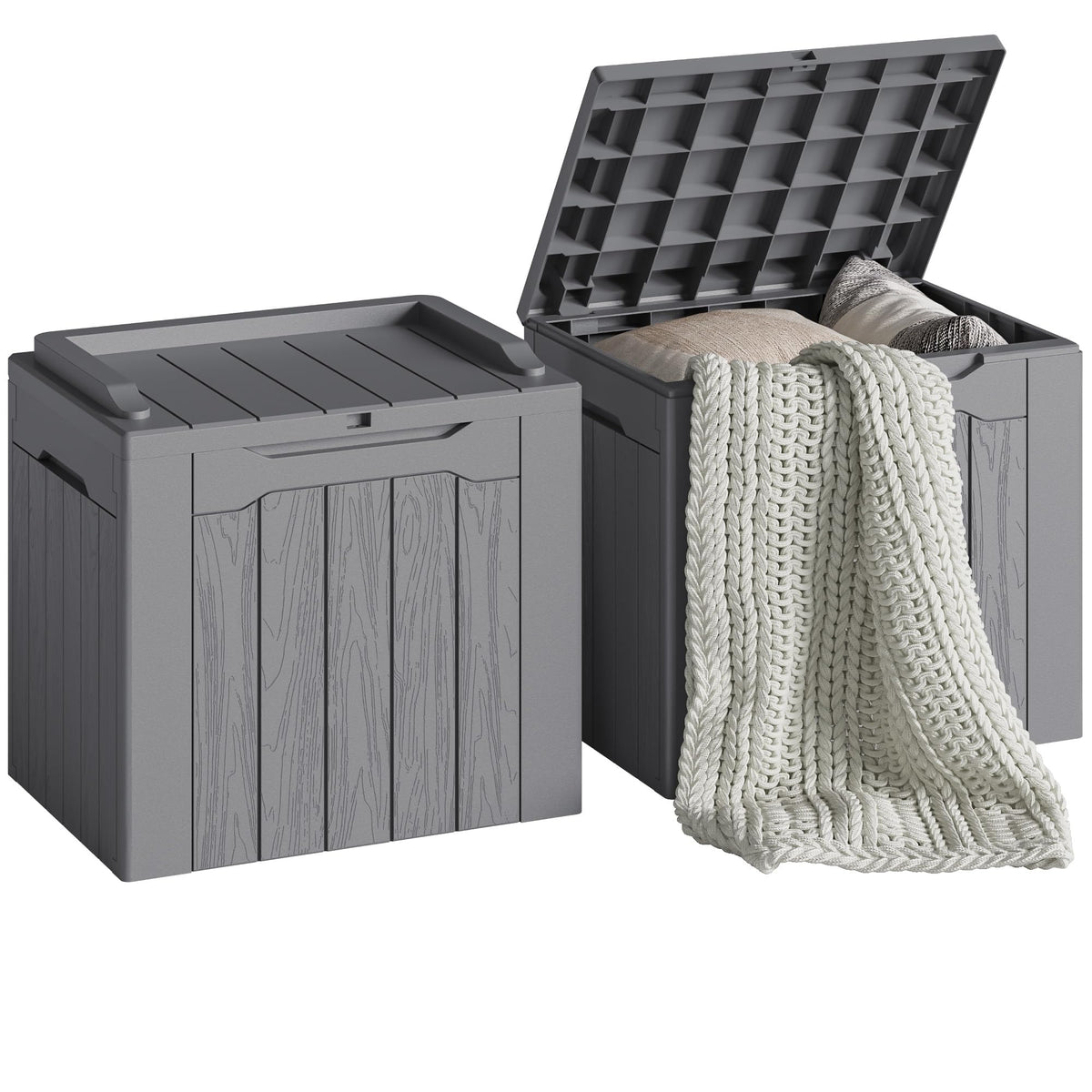 Devoko 78 Gallon Deck Box, Waterproof Resin Outdoor Storage Box