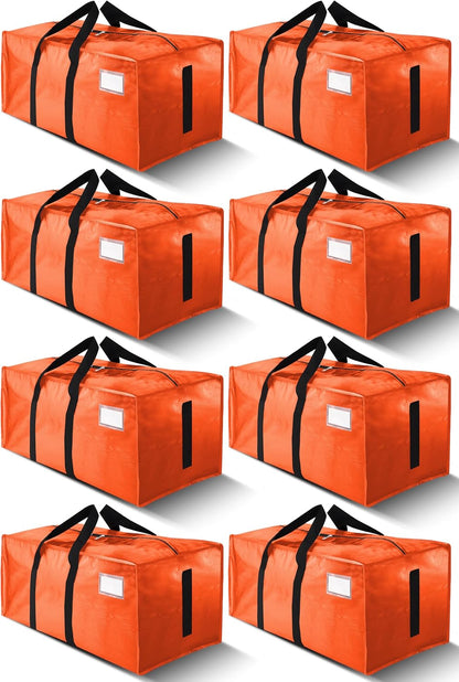 HOMESURE Supports 200lbs Heavy Duty Moving Bags - Strong Zipper & Wrap-Around Handles - Water-Resistant Storage Totes, Durable Alternative to Moving Boxes - 8 Pack - Semi-Transparent