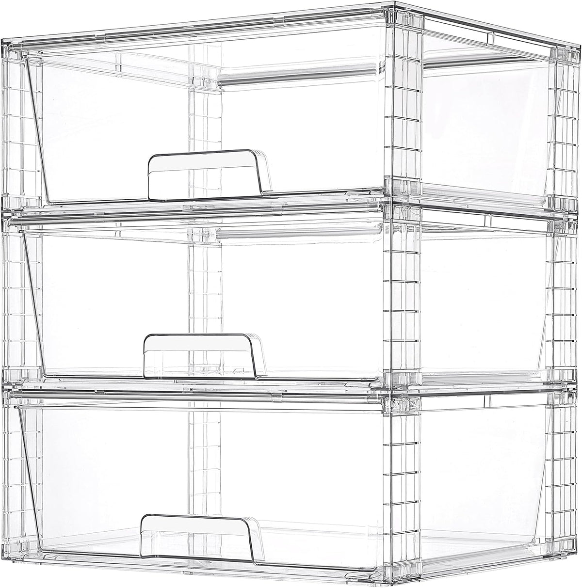 Vtopmart 4 Pack Large Stackable Storage Drawers, Clear