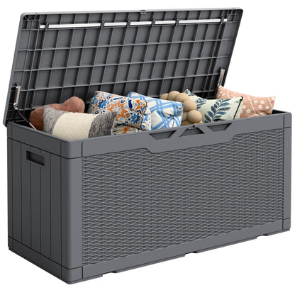 Flamaker Outdoor Storage Box 80 Gallon Resin Waterproof Deck Box