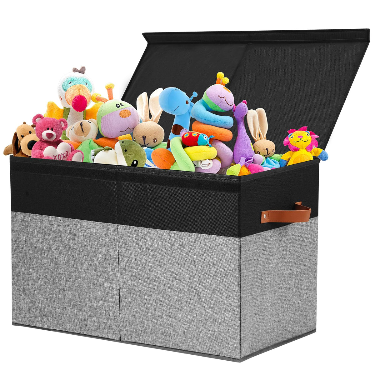 Large Toy Storage Box with Lid, Toy Chest Bin Boxes Basket with Dividers