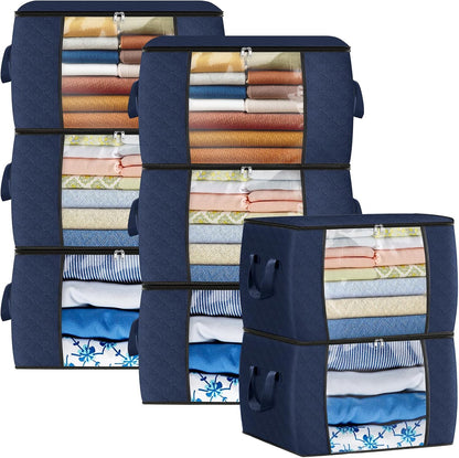 Fab totes 6 Pack Storage Bags for Clothes Blanket Storage Bins with Lids
