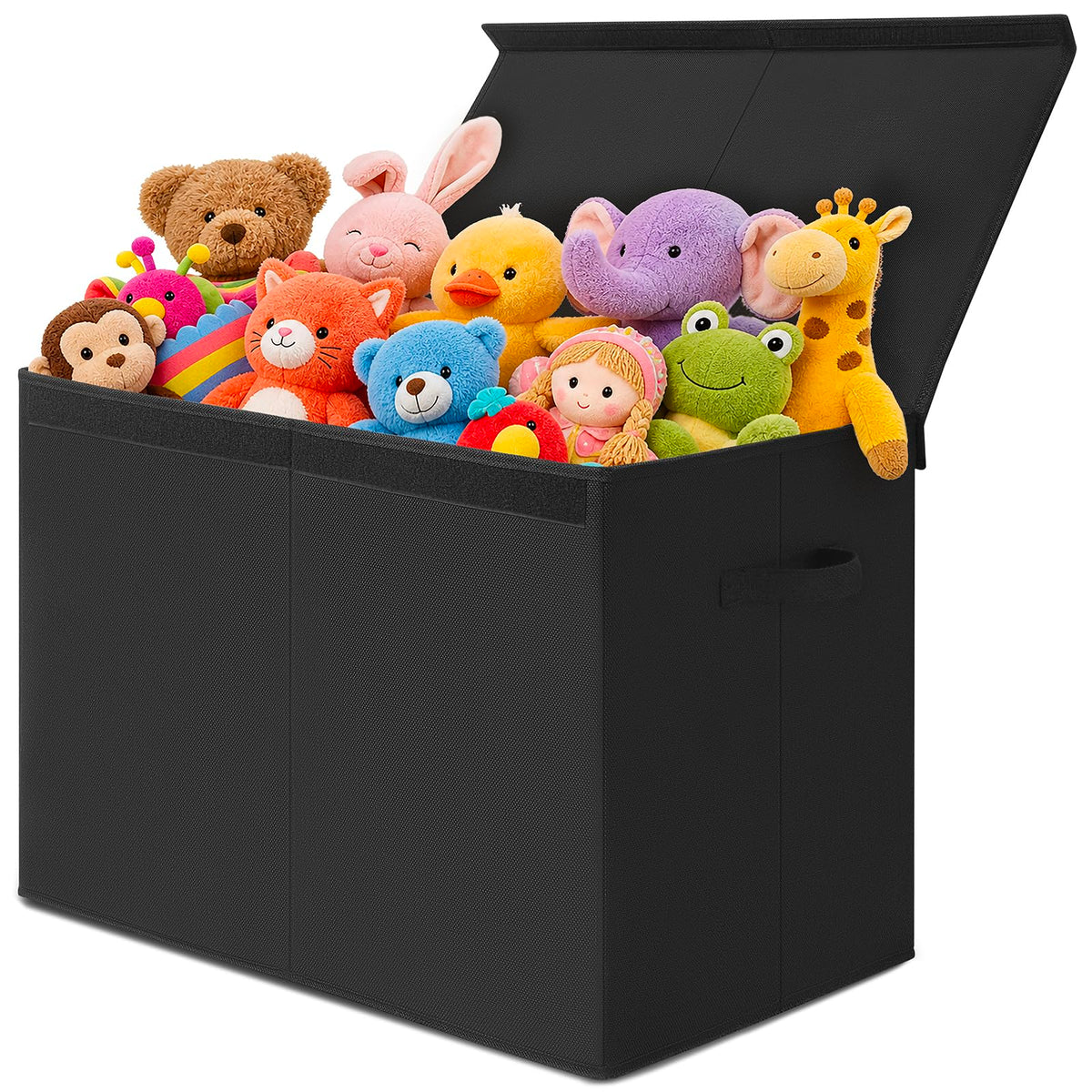 INDRESSME 85L Large Toy Storage Box with Lid Divider Foldable Toy Chest
