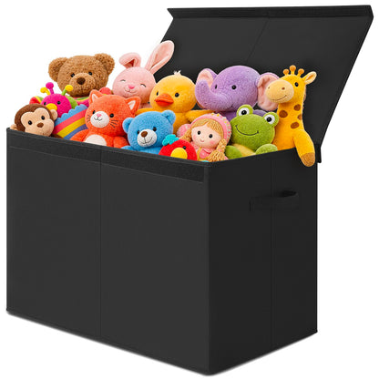 INDRESSME 85L Large Toy Storage Box with Lid Divider Foldable Toy Chest