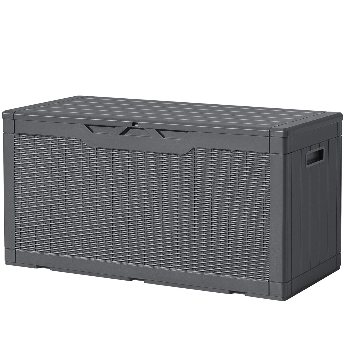 Devoko 30 Gallon Resin Deck Box Waterproof Outdoor Storage Box for Patio Furniture Pool Accessories Indoor Storage for Cushion Garden Tools (30 Gallon, Black)