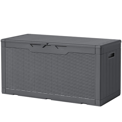 Devoko 30 Gallon Resin Deck Box Waterproof Outdoor Storage Box for Patio Furniture Pool Accessories Indoor Storage for Cushion Garden Tools (30 Gallon, Black)