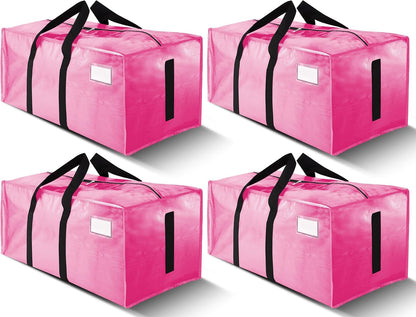 HOMESURE Supports 200lbs Heavy Duty Moving Bags - Strong Zipper & Wrap-Around Handles - Water-Resistant Storage Totes, Durable Alternative to Moving Boxes - 8 Pack - Semi-Transparent