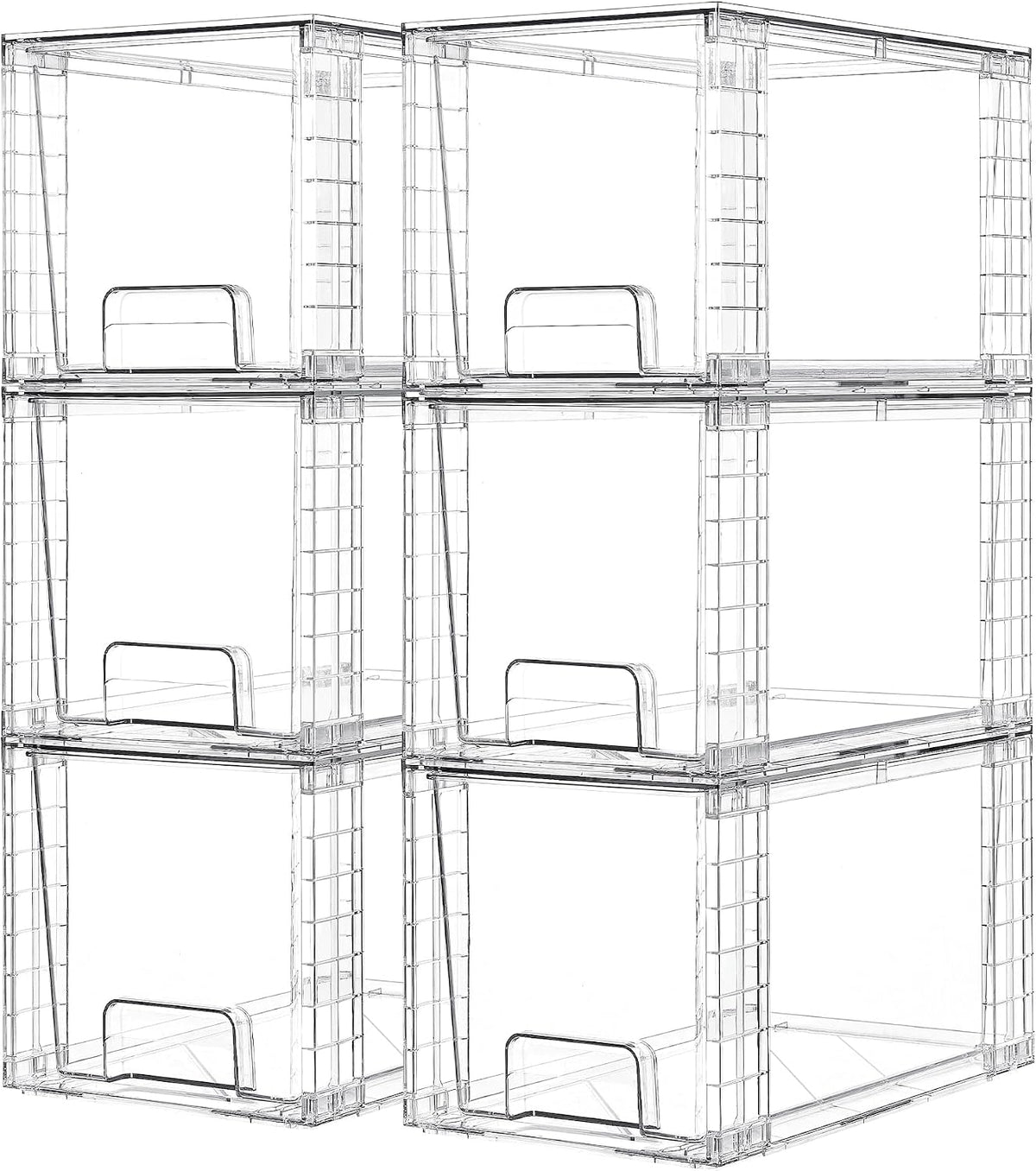 Vtopmart 4 Pack Large Stackable Storage Drawers, Clear